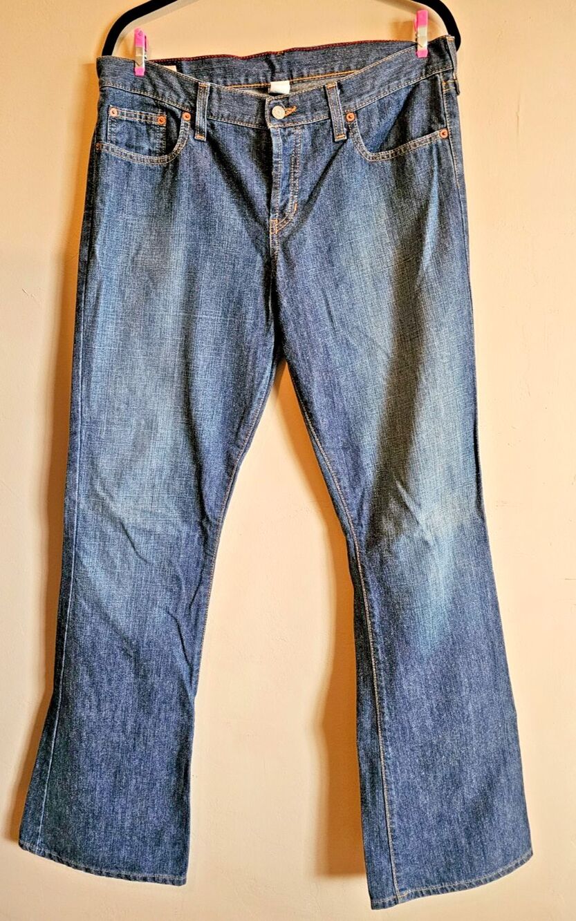 Abercrombie & Fitch Women's women's Flare Bootcut Blue Wash -10L-button fly